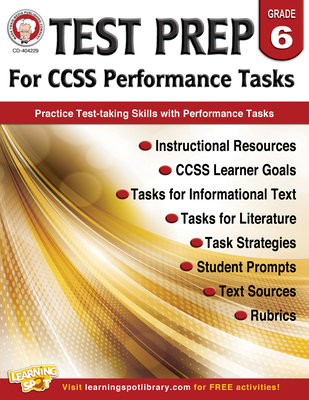 Test Prep for Ccss Performance Tasks, Grade 6 Cover Image