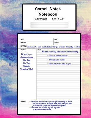 Cornell Notes Notebook: Note Taking System, For Students, Writers, Meetings, Lectures Large Size 8.5 x 11 (21.59 x 27.94 cm), Durable Matte Wa Cover Image