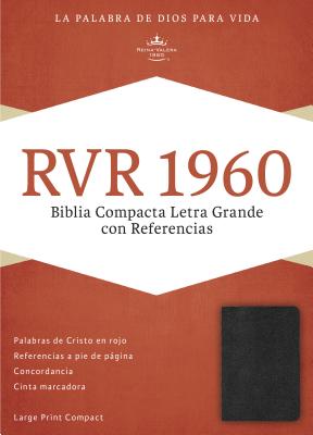 RVR 1960 Biblia Compacta Letra Grande con Referencias, negro imitación piel