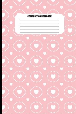 Composition Notebook: White Hearts Pattern on Pink Background (100 ...