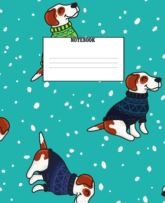 Notebook: Winter Sweater Dog Holiday Themed Wide Ruled 120 Page Composition Notebook