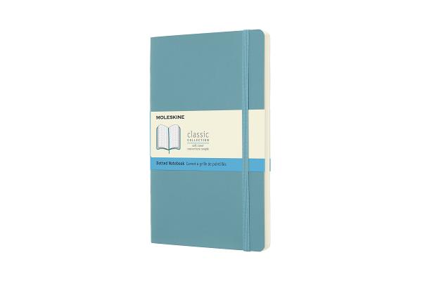 Moleskine Classic Notebook, Large, Dotted, Reef Blue, Soft Cover