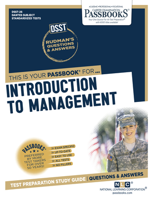 Introduction To Management (DAN-26): Passbooks Study Guide (Dantes Subject Standardized Tests #26) By National Learning Corporation Cover Image