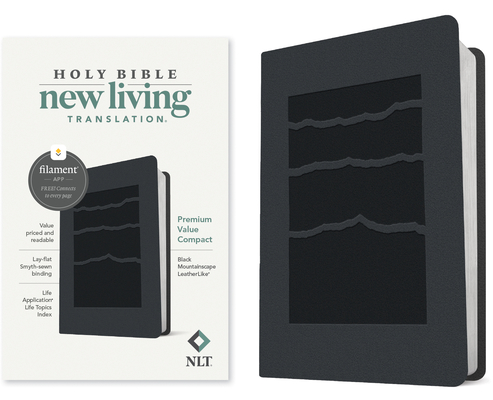 NLT Premium Value Compact Bible, Filament-Enabled Edition (Leatherlike, Black Mountainscape) Cover Image