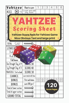 Yahtzee Scoring Sheet: V.11 Yahtzee Score Pads for Yahtzee Game Nice Obvious Text Small print Yahtzee Score Sheets 6 by 9 inch Cover Image