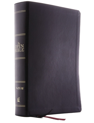 The Niv, Open Bible, Leathersoft, Black, Thumb Indexed, Red Letter Edition, Comfort Print: Complete Reference System Cover Image