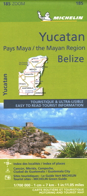 Michelin Zoom Yucatan and the Mayan Region Belize Road and Tourist Map 185 By Michelin Cover Image