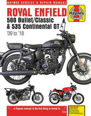 Royal Enfield 500 Bullet / Classic & 535 Continental GT Haynes Service & Repair Manual: '09 to '18 Cover Image