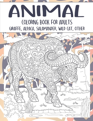 Animal - Coloring Book for adults - Giraffe, Alpaca, Salamander