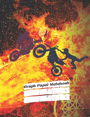 Graph Paper Notebook: Grid Paper for Math and Science Students, 4 Squares Per Inch, Motocross Cover Design (volume 3) Cover Image