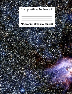 Composition Notebook: Wide Ruled Space Galaxy Sky Stars Cute Composition Notebook, Girl Boy School Notebook, College Notebooks, Composition By Majestical Notebook Cover Image