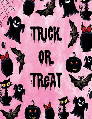 Trick or treat: Trick or treat on pink cover and Dot Graph Line Sketch pages, Extra large (8.5 x 11) inches, 110 pages, White paper, S Cover Image