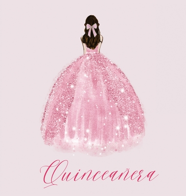 Quinceanera Guest Book with pink dress (hardback) Cover Image