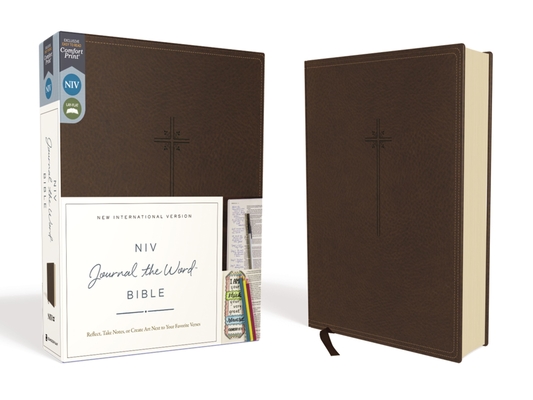 NIV, Journal the Word Bible, Imitation Leather, Brown, Red Letter Edition, Comfort Print: Reflect, Take Notes, or Create Art Next to Your Favorite Ver Cover Image
