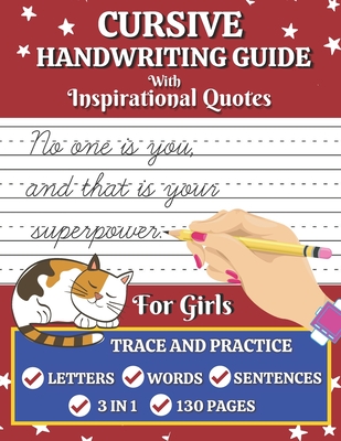Cursive Handwriting Guide for Girls: Cursive Letters, Words, and Sentences Tracing and Practicing Notebook For Students, Teens, Adults, Beginners to L Cover Image
