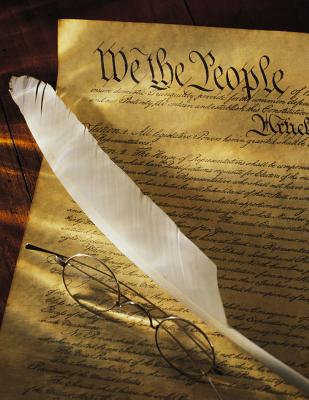 We The People: Preamble to the United States Constitution Themed Composition Notebook Cover Image