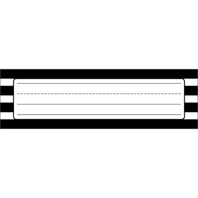 Simply Stylish Black & White Stripe Name Plates Cover Image