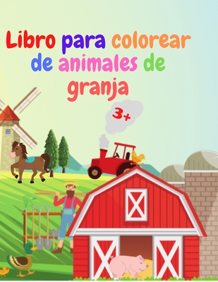 Página de libro para colorear de animales de granja de caballos