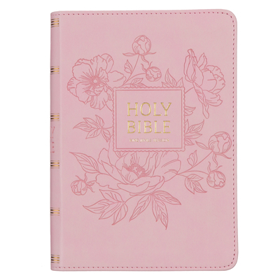 KJV Holy Bible, Compact Large Print Faux Leather Red Letter Edition - Ribbon Marker, King James Version, Pink Cover Image