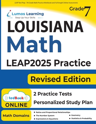 LEAP Test Prep: 7th Grade Math Practice Workbook and Full-length Online Assessments: LEAP Study Guide Cover Image