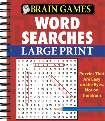 Brain Games - Word Searches - Large Print (Red) Cover Image