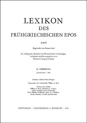 Lexikon Des Fruhgriechischen Epos Lfg. 25: Chalkoparhios - WPS (Lexikon Des Fruhgriechischen Epos. Ausgabe in Lieferung #25) Cover Image
