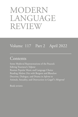 Modern Language Review (117: 2) April 2022 Cover Image