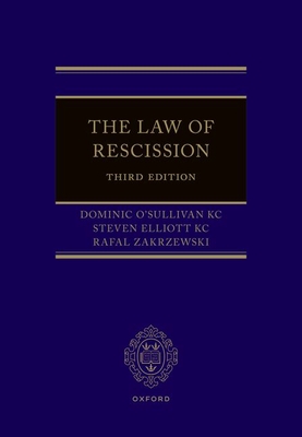 The Law of Rescission 3rd Edition By Osullivan Cover Image