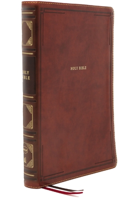 Nkjv, Reference Bible, Super Giant Print, Leathersoft, Brown, Thumb Indexed, Red Letter Edition, Comfort Print: Holy Bible, New King James Version By Thomas Nelson Cover Image