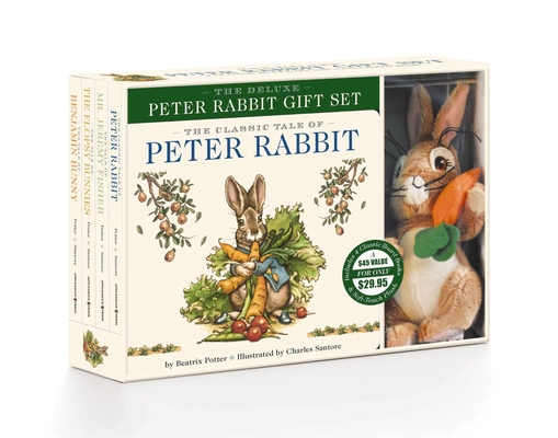 The Peter Rabbit Deluxe Plush Gift Set: 4 Classic Edition Board Books + Plush Stuffed Animal Bunny Toy (The Classic Edition) Cover Image