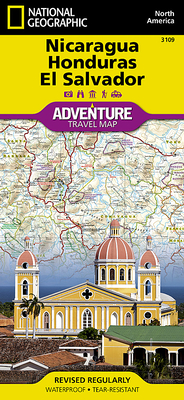 Nicaragua, Honduras, and El Salvador Map (National Geographic Adventure Map #3109) Cover Image