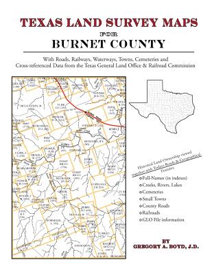 Burnet County Texas Map Texas Land Survey Maps For Burnet County (Paperback) | Nowhere Bookshop