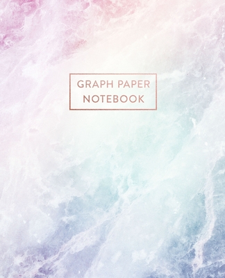Graph Paper Notebook: Rainbow Marble and Quartz - 7.5 x 9.25 - 5 x 5 Squares per inch - 100 Quad Ruled Pages - Cute Graph Paper Composition By Paperlush Press Cover Image