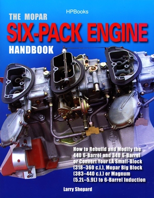The Mopar Six-Pack Engine Handbook HP1528: How to Rebuild and Modify the 440 6-Barrel and 340 6-Barrelor Convert Your LA Sm all-Block (318-360 c.i.), Mopar Big Block (383-440 c.i.) or Magnum (5.2L-5.9L) By Larry Shepard Cover Image