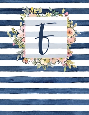 F: Letter F Monogram Initial Notebook - 8.5