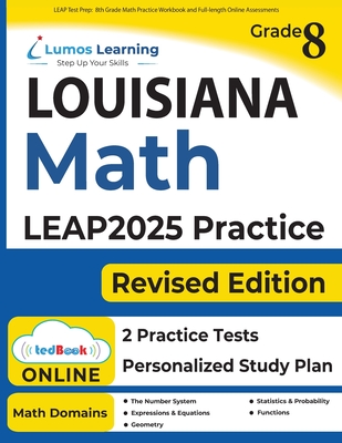 LEAP Test Prep: 8th Grade Math Practice Workbook and Full-length Online Assessments: LEAP Study Guide Cover Image