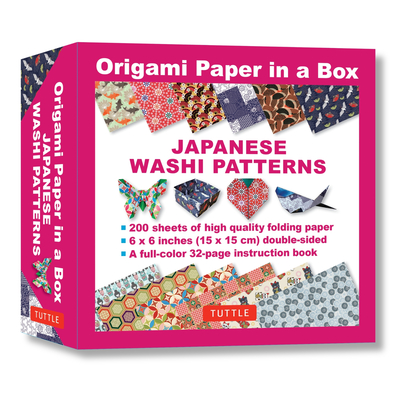 Origami Paper in a Box - Japanese Washi Patterns: 200 Sheets of Tuttle Origami Paper: 6x6 Inch Origami Paper Printed with 12 Different Patterns: 32-Pa Cover Image