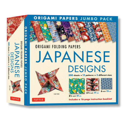 Origami Folding Papers Jumbo Pack: Japanese Designs: 300 Origami Papers in 3 Sizes (6 Inch; 6 3/4 Inch and 8 1/4 Inch) and a 16-Page Instructional Ori By Tuttle Publishing (Editor) Cover Image