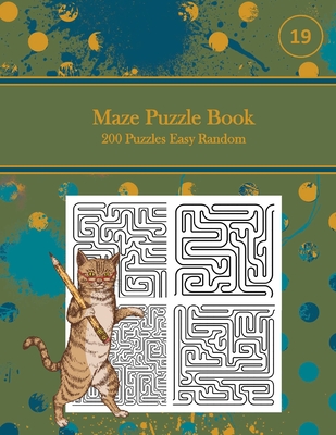 Maze Puzzle Book, 200 Puzzles Easy Random, 19: Pocket Sized Book, Tricky Logic Puzzles to Challenge Your Brain Large Print for Seniors, Adult, & Teens