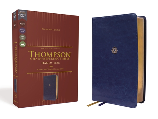 Nkjv, Thompson Chain-Reference Bible, Handy Size, Leathersoft, Navy, Red Letter, Comfort Print Cover Image