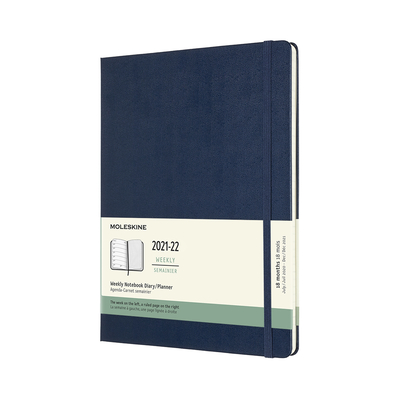 Moleskine 2021-2022 Weekly Planner, 18M, Extra Large, Sapphire Blue, Hard Cover (7.5 x 10) Cover Image