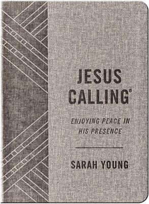 Jesus Calling, Textured Gray Leathersoft, with Full Scriptures: Enjoying Peace in His Presence cover