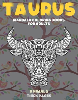 Download Mandala Coloring Books For Adults Thick Pages Animals Taurus Paperback The Reading Bug