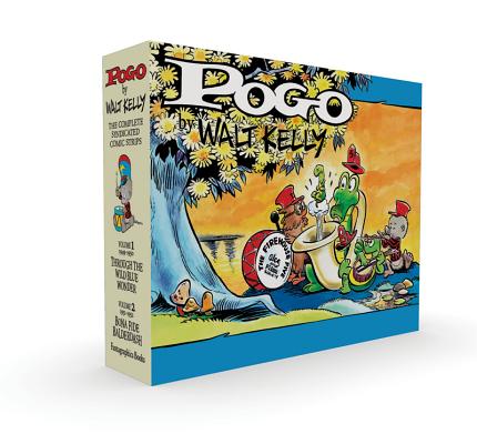 Pogo The Complete Syndicated Comic Strips Box Set: Volume 1 & 2: Through the Wild Blue Wonder and Bona Fide Balderdash (Walt Kelly's Pogo) By Walt Kelly, Jimmy Breslin (Foreword by), Stan Freberg (Foreword by) Cover Image