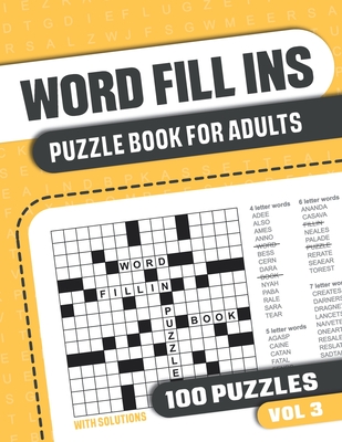 Word Fill Ins Puzzle Book for Adults: Fill in Puzzle Book with 100 Puzzles for Adults. Seniors and all Puzzle Book Fans - Vol 3 By Visupuzzle Books Cover Image