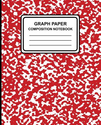 Graph Paper Composition Notebook: Marble (Red), 7.5
