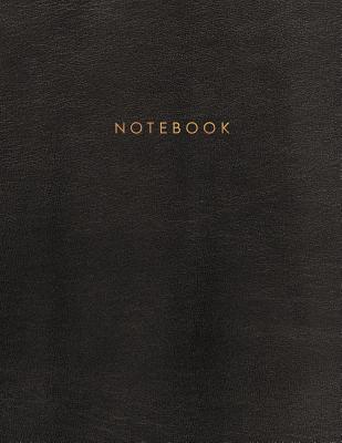 Notebook: Black Leather Gold Lettering Style - 150 Legal College-Ruled Pages Letter Size (8.5 X 11) - A4 Size By Paperlush Press Cover Image