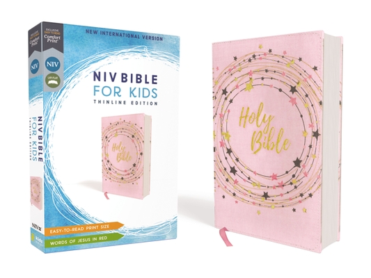 Niv, Bible for Kids, Flexcover, Pink/Gold, Red Letter, Comfort Print: Thinline Edition By Zondervan Cover Image