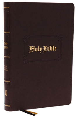 KJV Holy Bible Large Print Center-Column Reference Bible, Brown Leathersoft, 53,000 Cross References, Red Letter, Comfort Print: King James Version: H By Thomas Nelson Cover Image