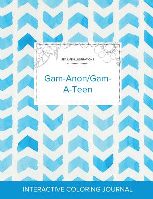 Adult Coloring Journal: Gam-Anon/Gam-A-Teen (Sea Life Illustrations, Watercolor Herringbone) Cover Image